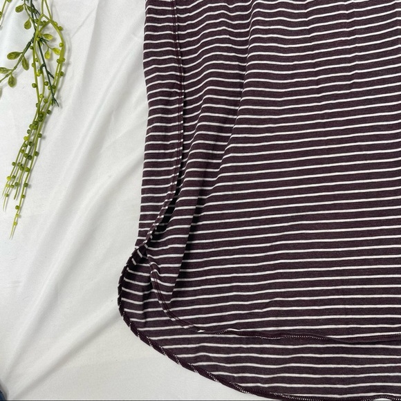 Lululemon Athletica Om Tee In West2east Stripe Heathered Bordeaux Drama Shirt - Picture 7 of 10